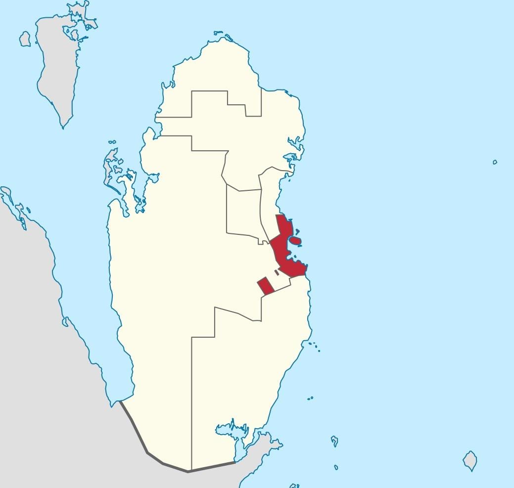 Mapa doha qatar miesto na svete