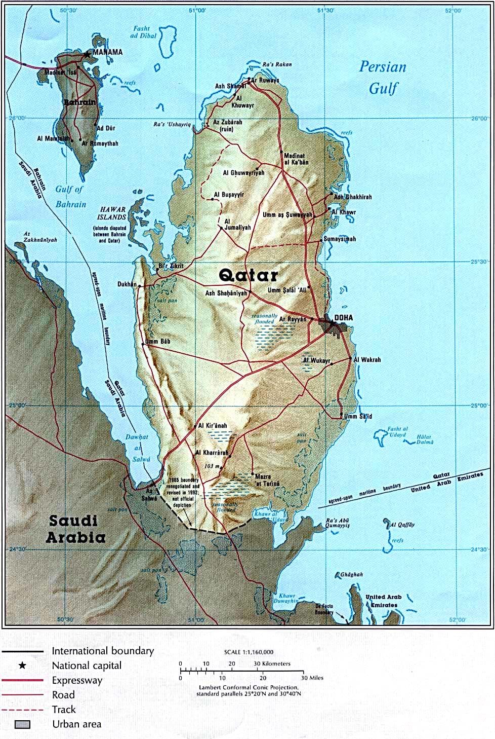 Mapa katar cesty 