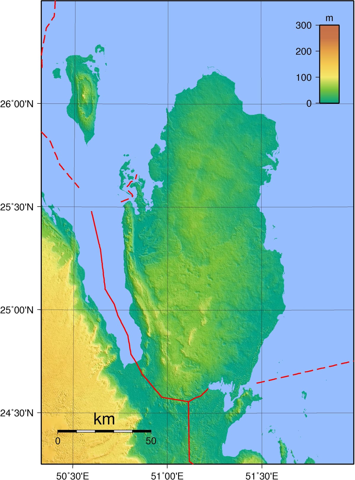 Mapa katar geografia