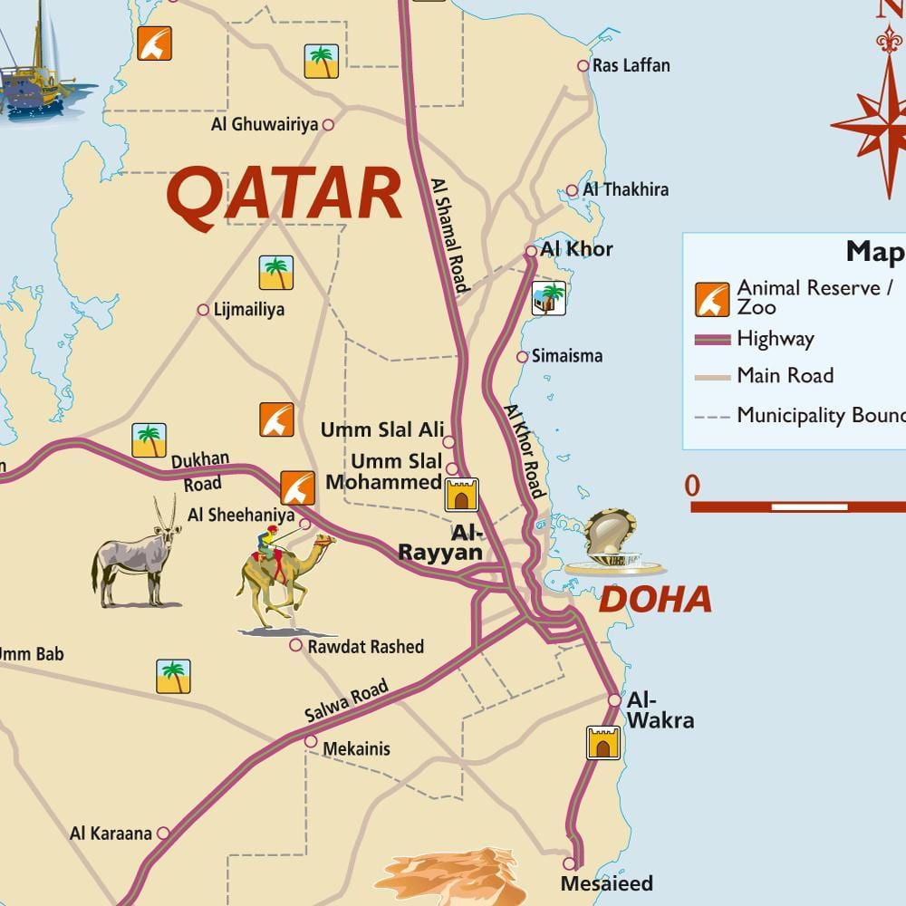 Mapa katar turistické