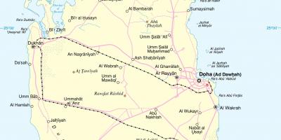 Katar cestnej trasy mapu