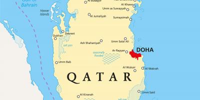 Katar mapa s mestá