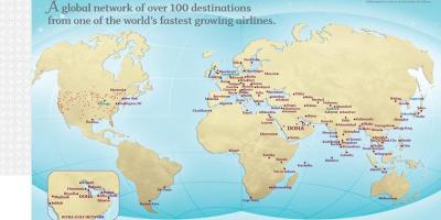 Katar letovej trasy mapu